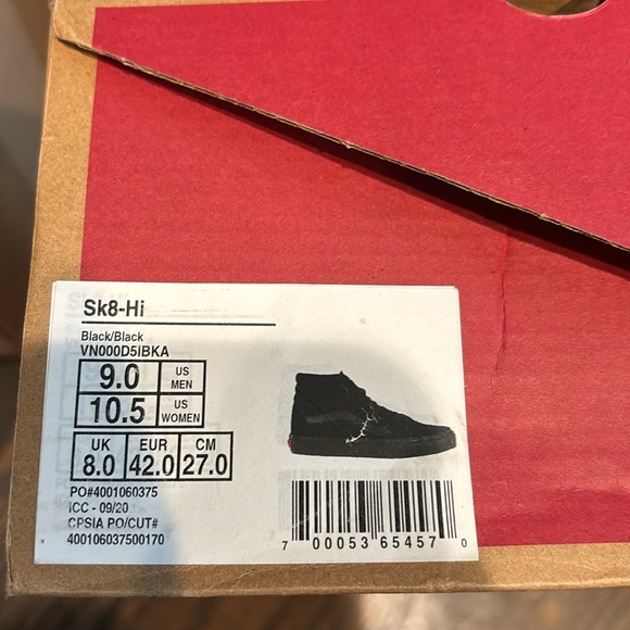 Vans Mens Sk8 Hi Triple Black - Picture 7 of 7